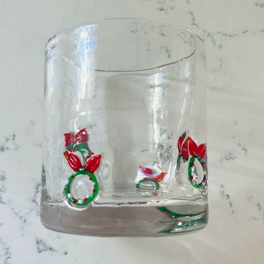 Crate&Barrel Wreath Icon Double Old-Fashioned Glass